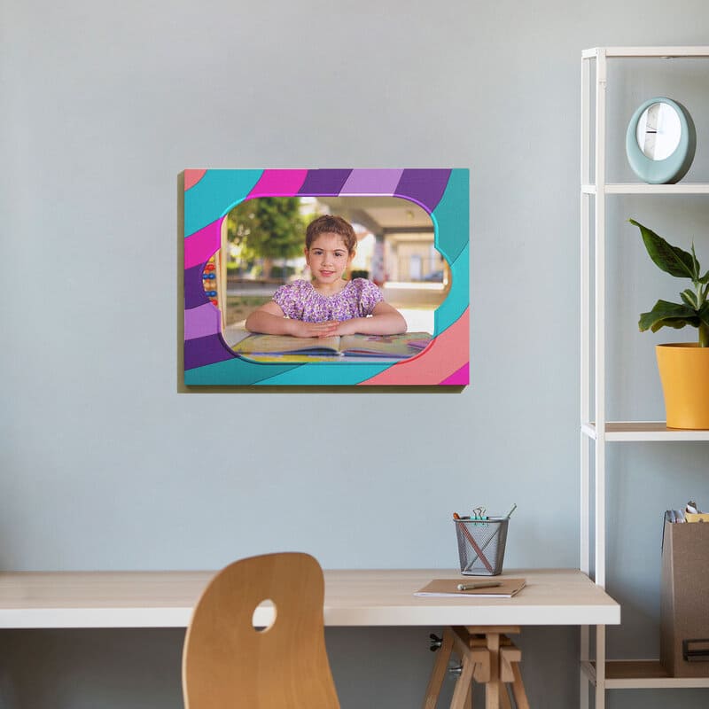 Οριζόντιος θεματικός καμβάς πολύχρωμα γεωμετρικά σχέδια